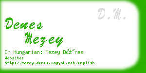 denes mezey business card